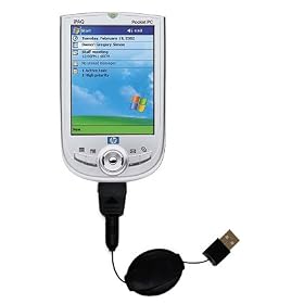 Retractable USB Cable for the HP iPAQ h1900 with Power Hot Sync and Charge capabilities -... by Gomadic for the HP iPAQ h1900   h 1900 Series
