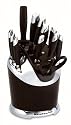 KitchenAid 14-Piece Black Silicone Handle Cutlery Set in Revolving Black Carousel, Black