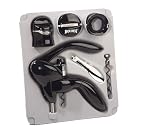 Metrokane Houdini 6-Piece Wine Tool Kit, Black
