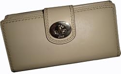 Coach Wallet Tnlk Leather Checkbook Wallet Stone 43606
