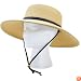 Sloggers Original Women's Wide Brim Braided Hat with wind lanyard, Light Brown, Wo's Size Medium, Style 442LB-UPF 50+