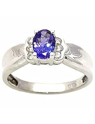 14K White Gold Tanzanite and Diamond Ring -- LIFETIME WARRANTY