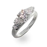 Eve's Addiction CZ Engagement Ring with Center Stone and Tapered Baguettes