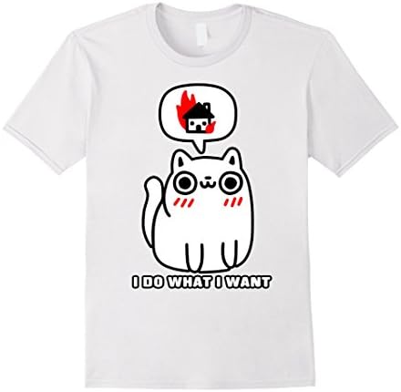 Men's I do what I want T-Shirt for Cat &amp; Unicorn Lovers 2XL White