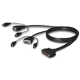 Belkin OmniView Dual Port Cable, PS/2 - Keyboard / video / mouse (KVM) cable - DB-15, 6 pin PS/2 (M) - DB-25 (M) - 25 ft - molded