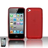 Pretty Red Solid Design Hard Snap on Case Cover Faceplate Protector for Apple Ipod Touch 4 4th Generation + Free Texi Gift Box