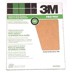 3M Pro-Pak 99403-NA-CC Aluminum Oxide Sheets for Paint and Rust Removal, 9-Inch x 11-Inch,... by 