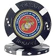 U.S. MARINES Seal on Black Texas Hold'em Poker Chip