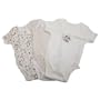 Grenouill�re � manches courtes � motifs pour b�b� gar�on, fille ou unisexe (lot de 3) (80-86cm/12Kg/12-18 mois) (Cr�me)