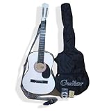 38 Inch White Acoustic and Harmonica
