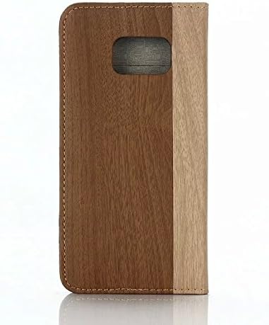 S7 Edge Case, Galaxy S7 Edge Case, Wooden Hybrid Series - [Shockproof][Drop Protection][Heavy Duty], Wallet Case With Stand Function And Credit Card Slot, Perfect Fit For Samsung Galaxy S7 Edge, Brown