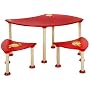 Links 40100100 FELIX Tisch Fun Collection, Rot, 57x98x50 + 30x40x30 cm, 2 St�hle