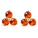 14k Yellow Gold Fire Opal 3 Stone Earring