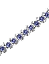 3 CT Tanzanite Bracelet 14K White Gold
