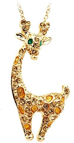 SuperbMatch red apple fashion cute happy deer necklace jewelry