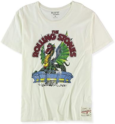 Riff Stars Off White Rolling Stones T-Shirt Tee Shirt , Size Large