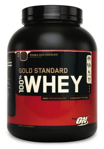Optimum Nutrition Gold Standard 100% Whey, Double Rich Chocolate, 5-Pound Tub
