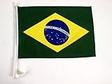 CAR FLAG: Brazil, 12" x 18" High Quality Polyester Car Flag