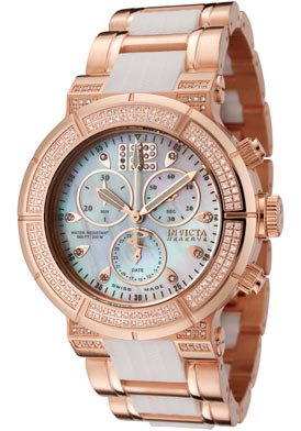 Invicta Women's 0186 Reserve Collection Chronograph Diamond Accented 18k Rose Gold-Plated Watch
