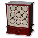 Vertical Cherry Nine Watch Winder with Extra Storage For Automatic Watch with Program Timer Cherry... by Watch Pavilion