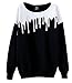MOONCOLOUR Women's Splicing Print Long Sleeve Pullover