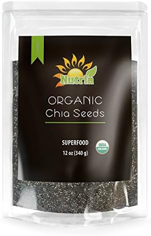 Nutria Organic Black Chia Seeds, 12-oz. Pouch | America's #1 Recommended Superfood | All Natural and USDA Organic | Vegan | Gluten-Free | Non GMO | Packed with Omega-3, Antioxidants, and Fiber