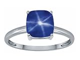 1.85 cttw Zoe R(tm) 10k White Gold Created Star Sapphire 7mm Cushion Cut Solitaire Engagement Ring