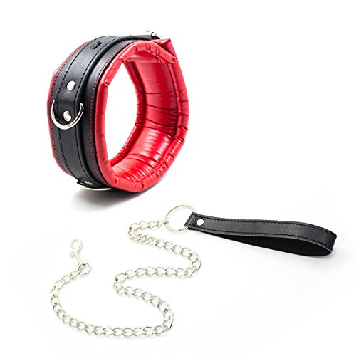 HOT TIME Leather Choker Bondage Neck Collar Chain Leash Comfortable flirting