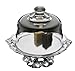 Arthur Court Designs Aluminum Fleur-De-Lis Footed Plate with Glass Dome 8 inch Diameter 8.5 inch Tall