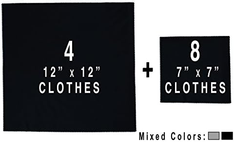 Microfiber Cleaning Cloth Pack - For All LCD Screens, Tablets, Lenses, Glasses, iPad and Other Delicate Surfaces (12 Pack)