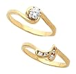 14K Yellow Gold Diamond Wedding Set - 0.26 Ct.