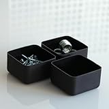 Design Ideas 1580014 Rubber Drawer Organizer in Black - Set of 3
