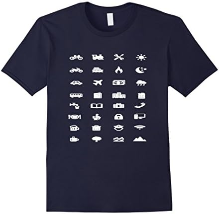 Men's Iconspeak Shirt, Traveler T-Shirt -32 Icons 2XL Navy