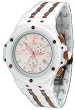 Oniss #ON8106-MRG7 Men's White Rose Gold Trim Ceramic Sports Chronograph Watch