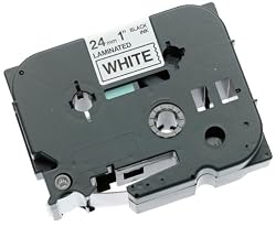 Brother 1 Inch x 26.2 Feet Black on White for P-Touch (TZ251)