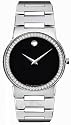 Movado Men's Safiro Stainless Steel Bracelet Black Dial Watch #0605852