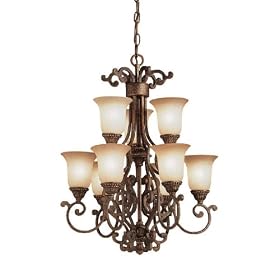 Kichler Lighting 2304TZG Larissa Incandescent Chandelette, Tannery Bronze, 9-Light