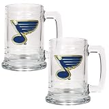 NHL St. Louis Blues Two Piece 15-Ounce Glass Tankard Set- Primary Logo