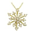 10K Yellow Gold Diamond Snowflake Pendant