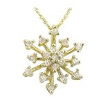 10K Yellow Gold Diamond Snowflake Pendant