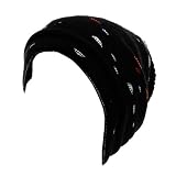 Black Cable Knit Oversize Beanie Hat