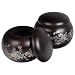 Extra Large Vietnamese Mahogany Go Game Bowls with Floral Design