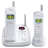Uniden DXAI7288-2 2.4 GHz Analog Cordless Phone with Dual Handsets, Answering System, and Caller ID (White)