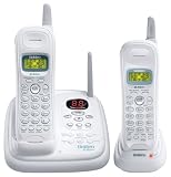 Uniden DXAI7288-2 2.4 GHz Analog Cordless Phone with Dual Handsets, Answering System, and Caller ID (White)
