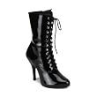 Womens Sexy 4 1/2 Inch Black Heel Ankle Boot Lace Up