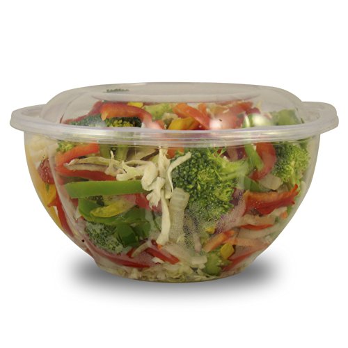 Jaya 100% Compostable Clear PLA Salad Bowl, 32-ounce, 300-count case