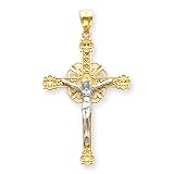 14k Two-Tone Celtic Crucifix Pendant
