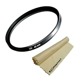 46mm Ultra-violet UV Filters for Panasonic Lumix DMC-GF2 GF1 + Yellow Microfiber Cloth JB Digital Logo