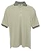 Tri-Mountain Men's 60/40 Pique Pocketed Golf Shirt with Trim, Khaki/Navy, L
