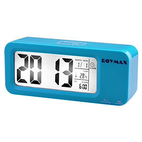 ROYMAX-Morning-Clock-Builtin-Battery-Operated-Clock-with-Large-Backlit-Numbers-Lasting-FOR-3-MONTHS-on-a-Singl